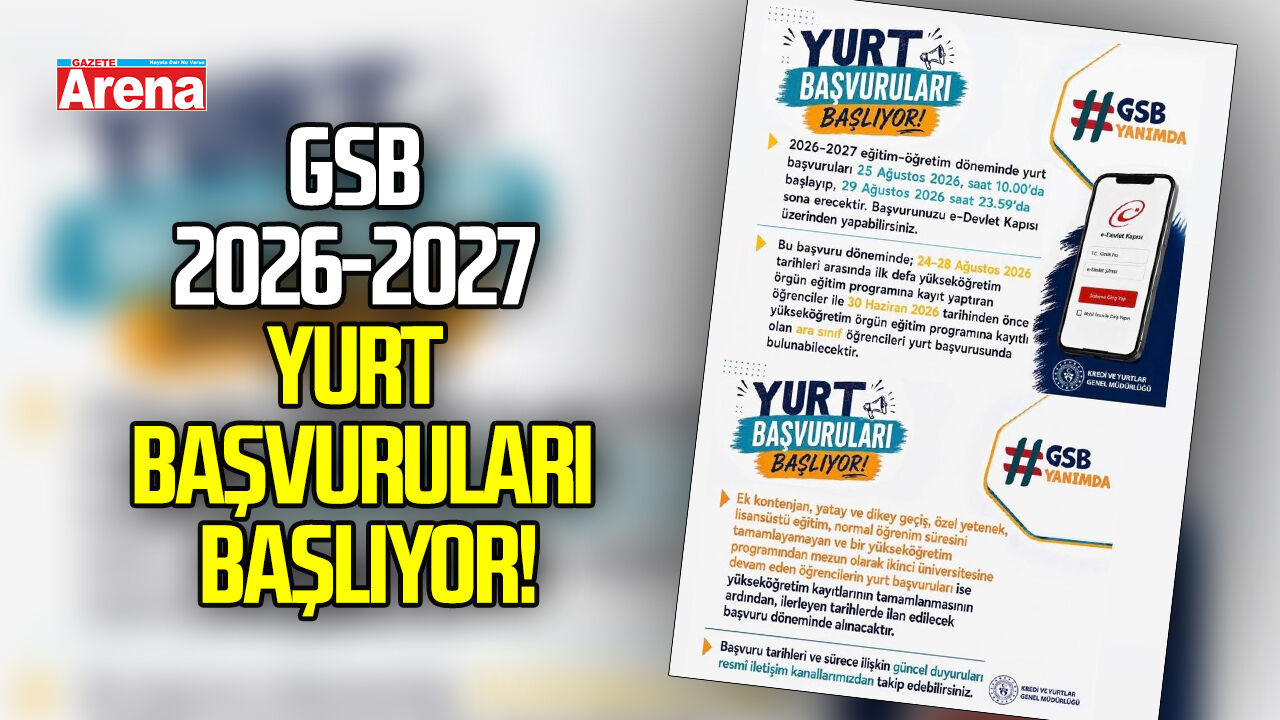 GSB 2026-2027 yurt başvuruları başlıyor