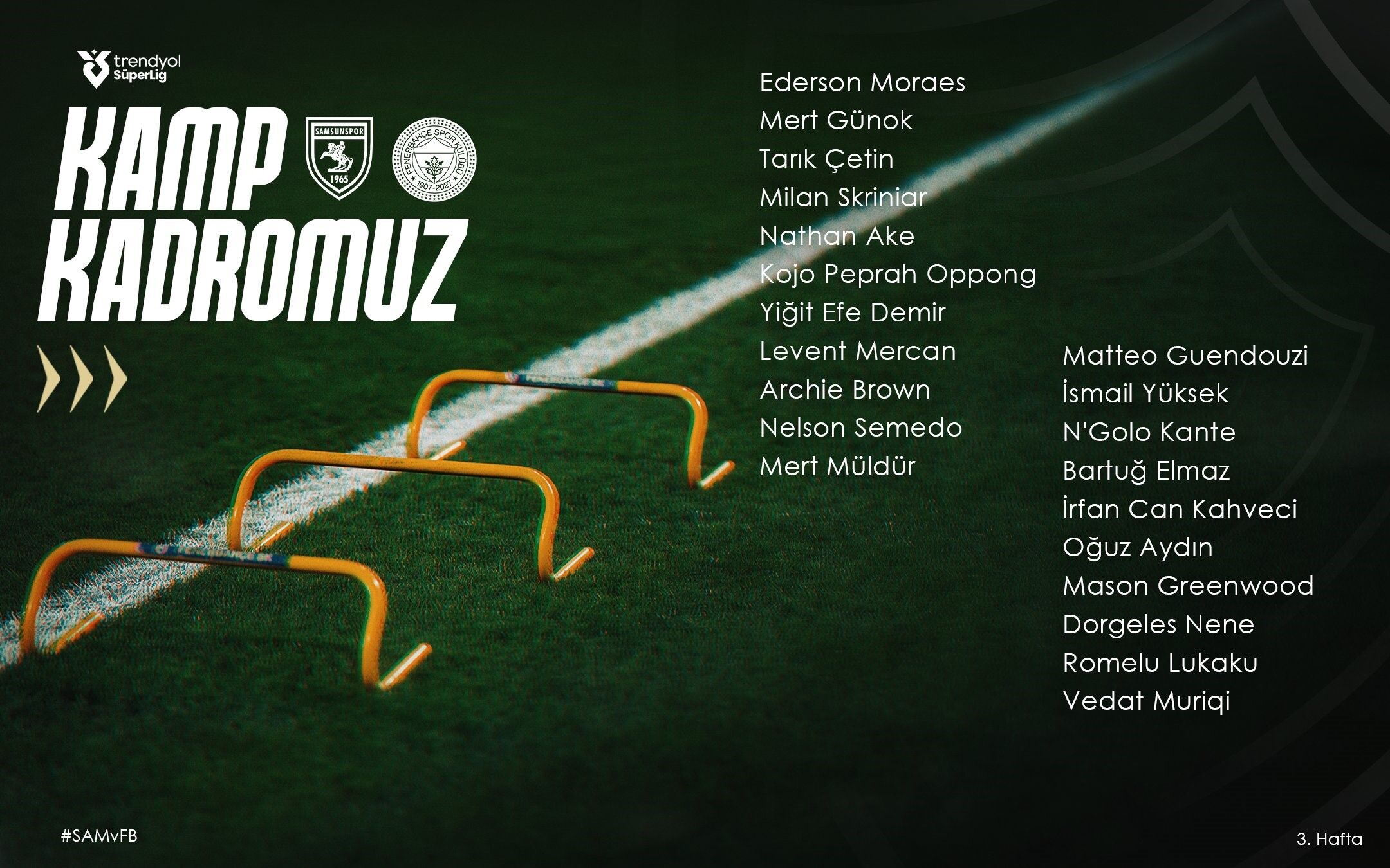 Fenerbahçe’nin Samsun kamp kadrosu belli oldu-1