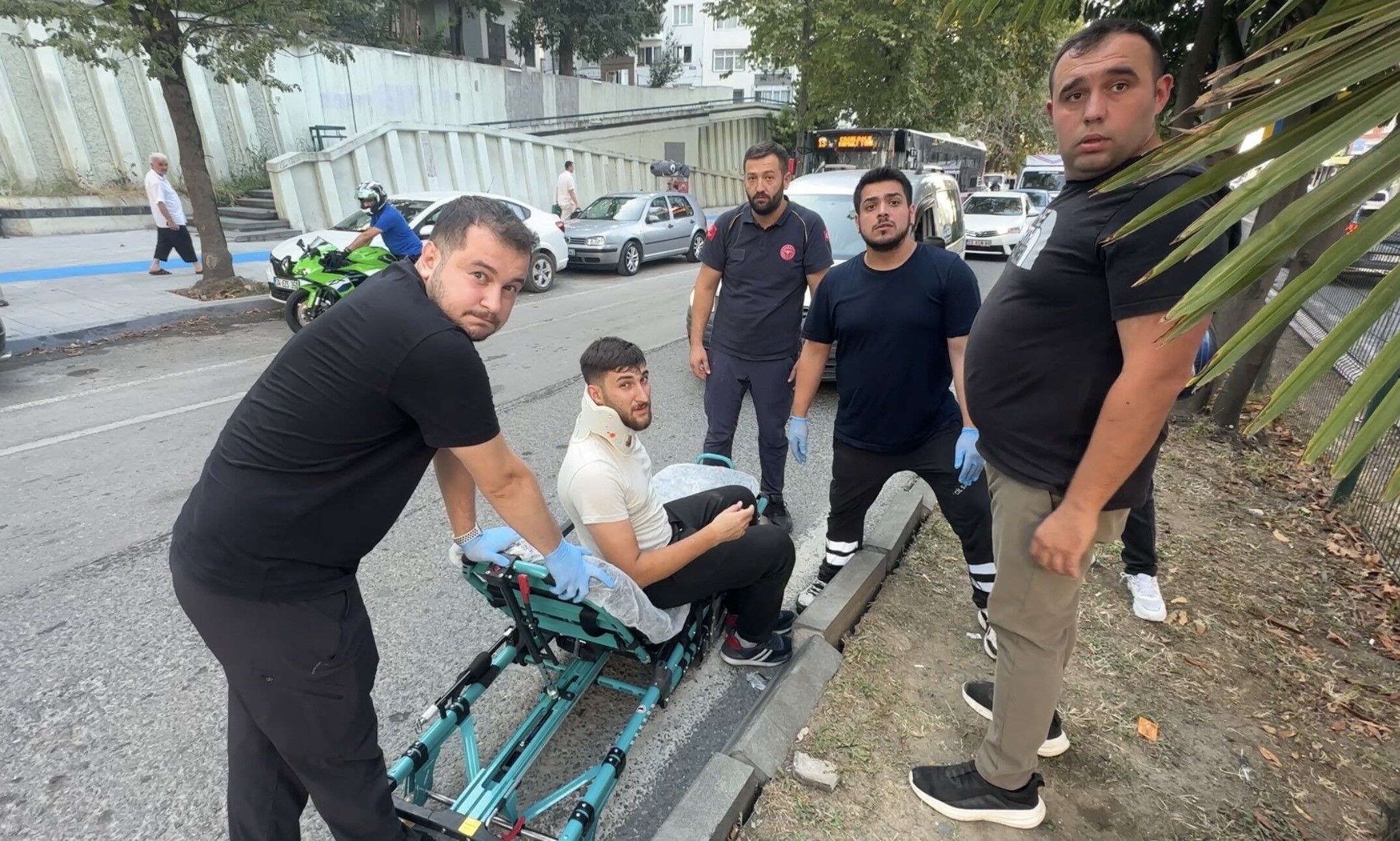 İlkadım'da Motosiklet Kazasında Sürücü Yaralandı (1)