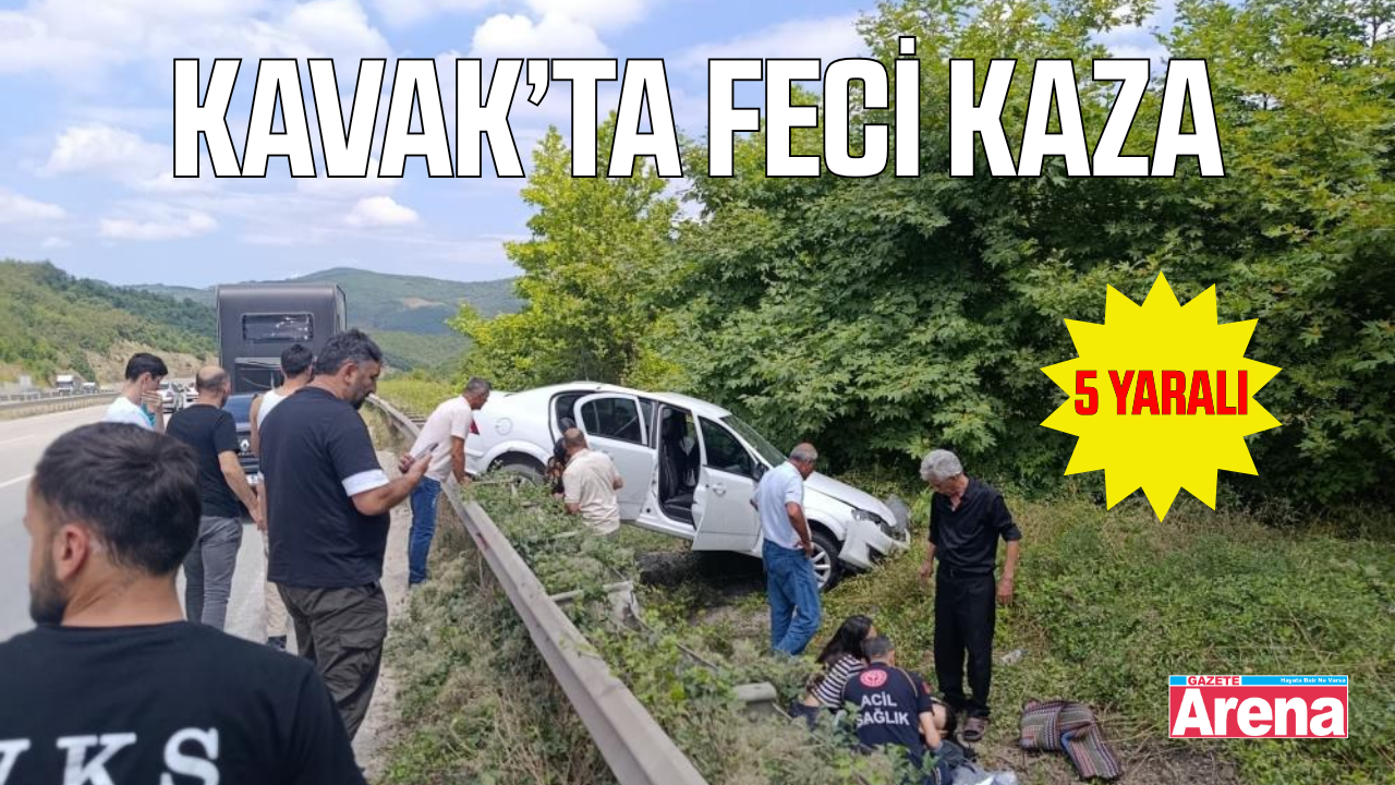 Kavak’ta iki otomobil çarpıştı: 5 yaralı
