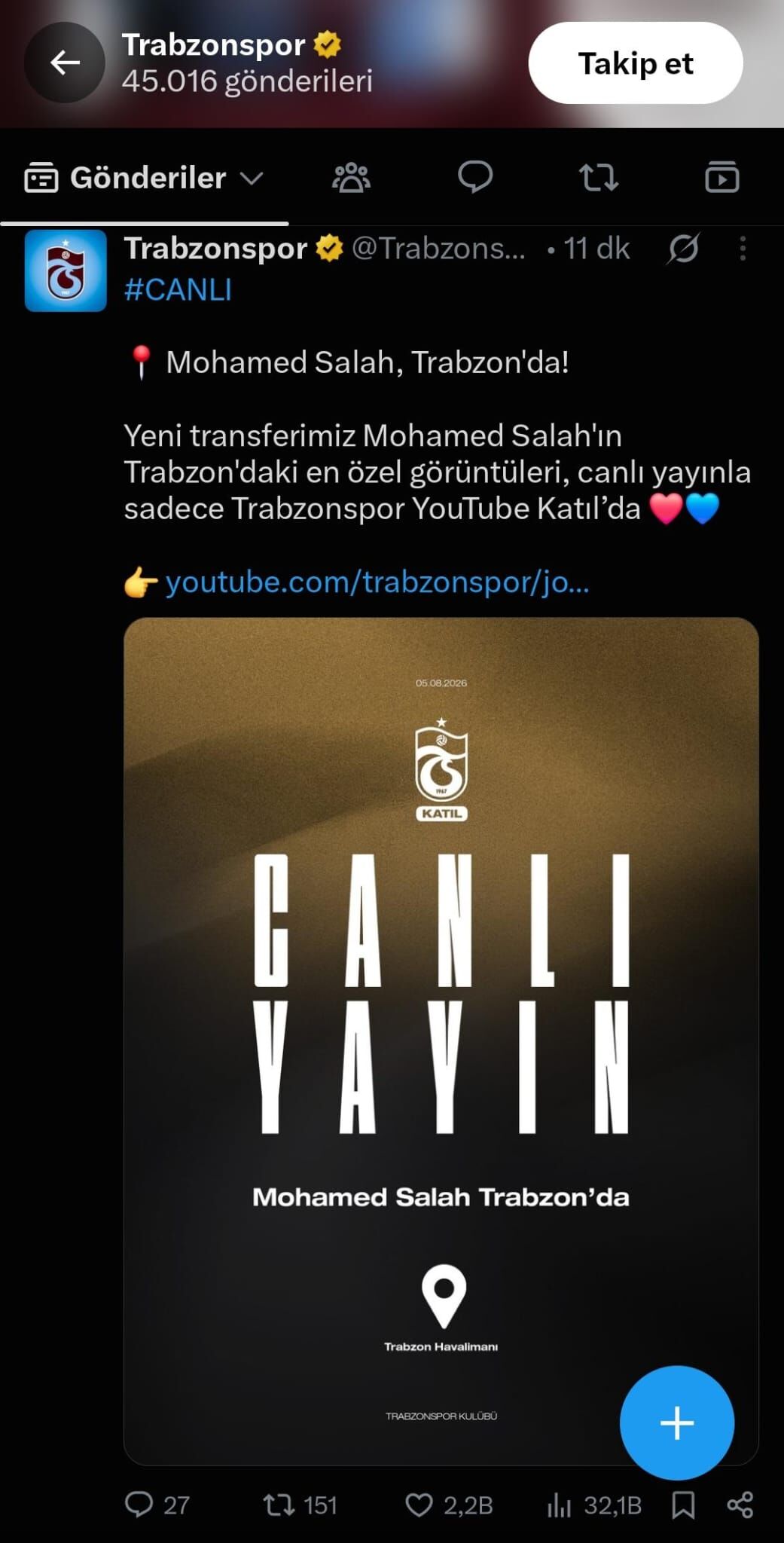 Muhammed Salah Trabzon'a Vardı
