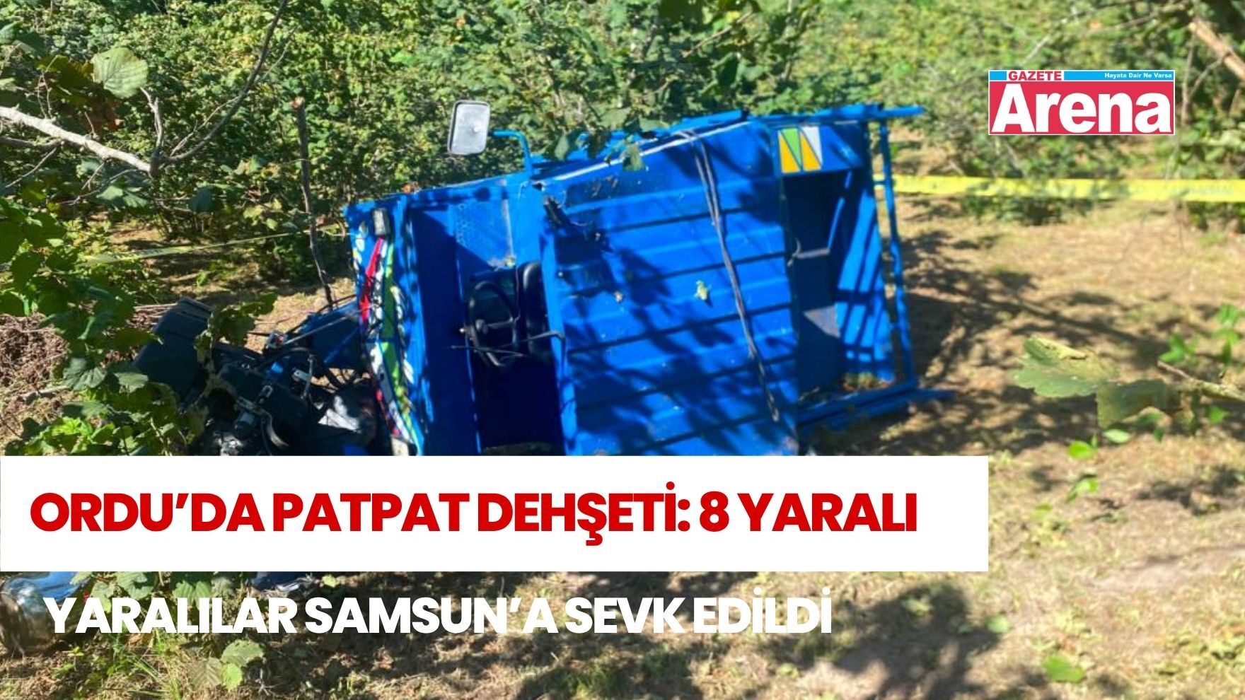 Ordu'da feci kaza: Patpat devrildi, 8 yaralı