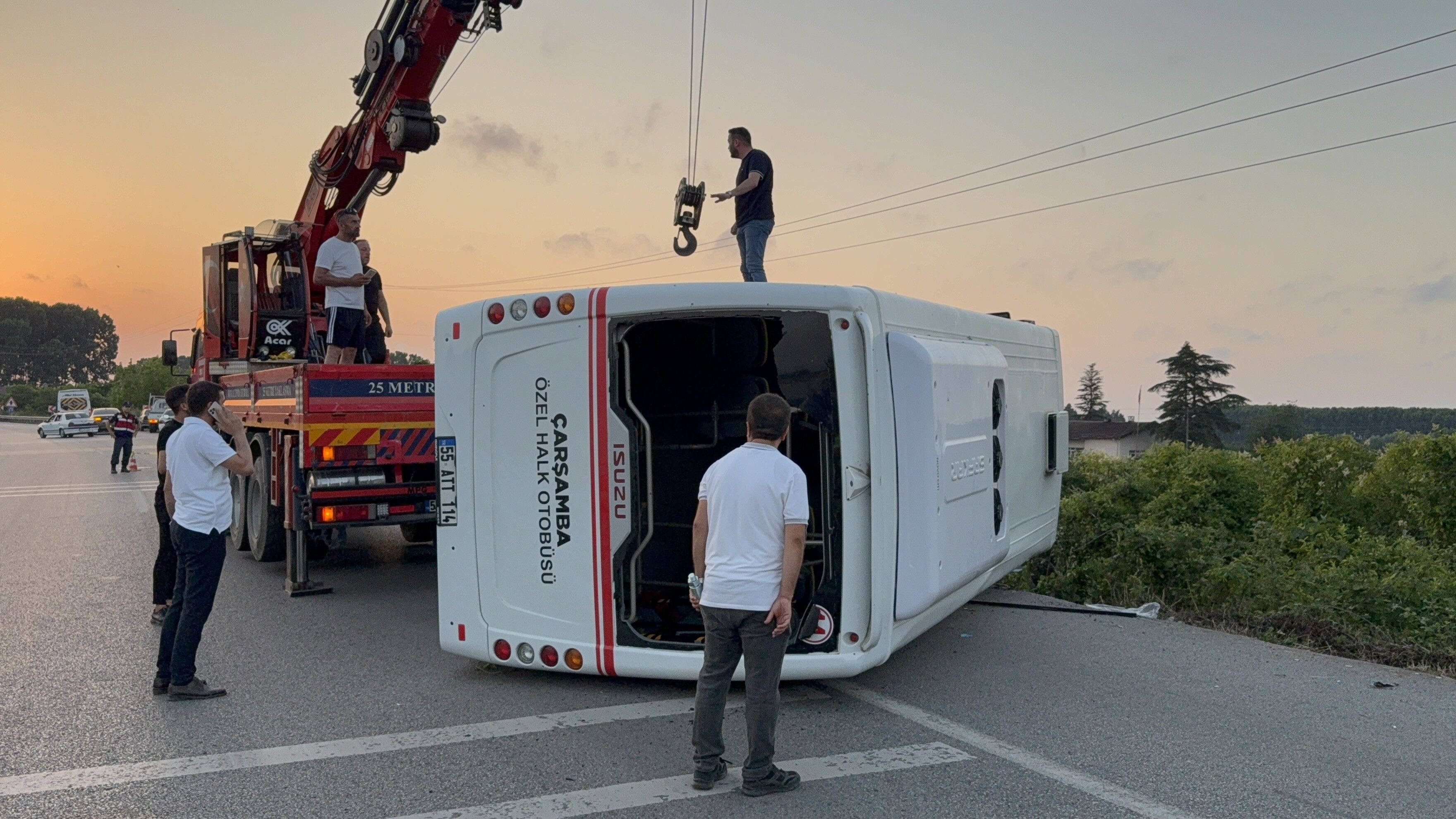 Samsun'da Devrilen Otobüste Yaralananların Isimleri Belli Oldu (1)