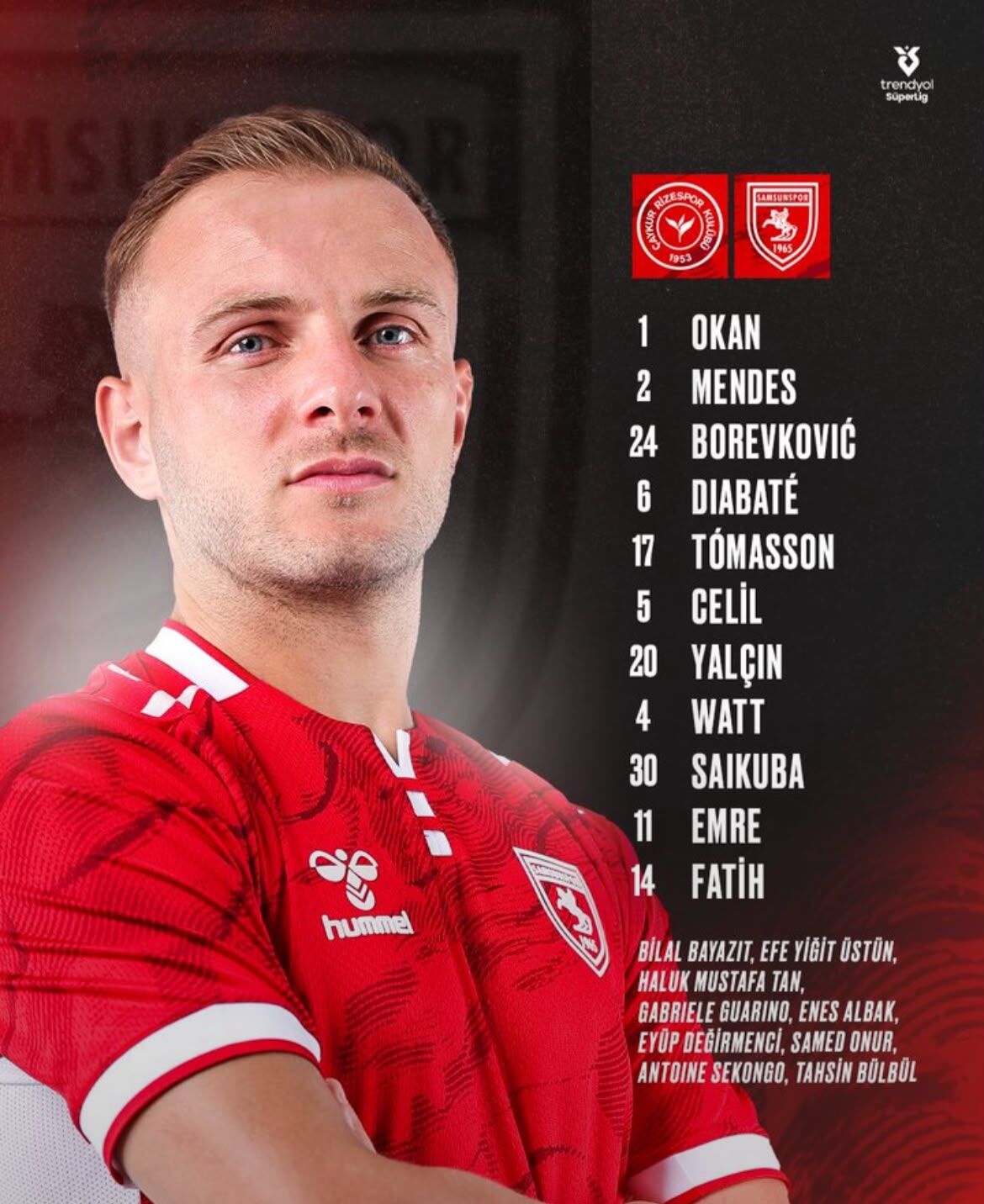 samsunspor ilk 11