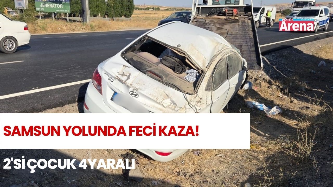 Ankara-Samsun yolunda otomobil takla attı: 4 Yaralı