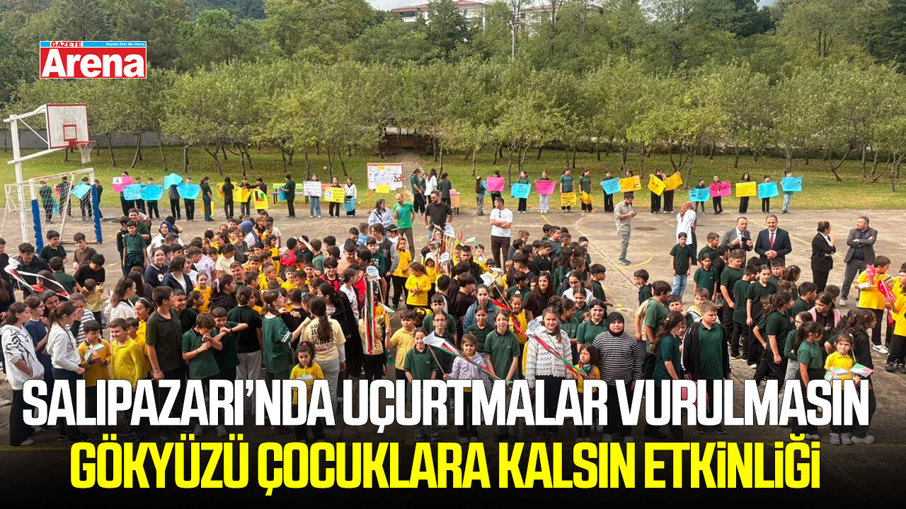 Salıpazarı'nda öğrencilerin katılımıyla uçurtmalar vurulmasın, gökyüzü çocuklara kalsın etkinliği düzenlendi