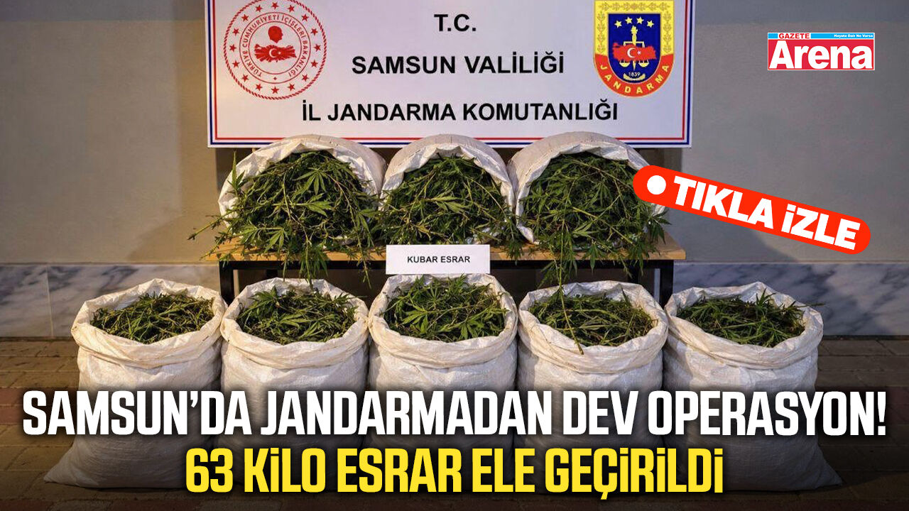Samsun'da 63 kilo kubar esrar ele geçirildi