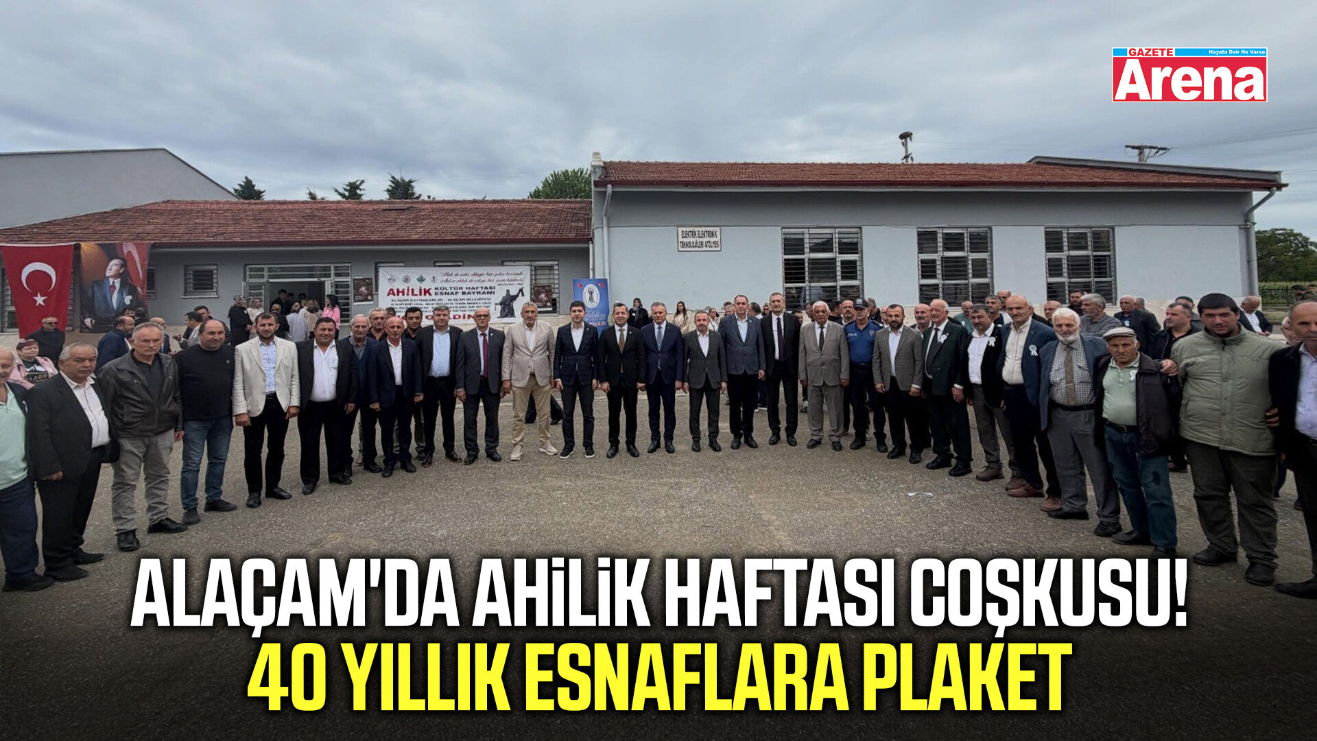 Alaçam'da Ahilik Haftası coşkusu! 40 yıllık esnaflara plaket