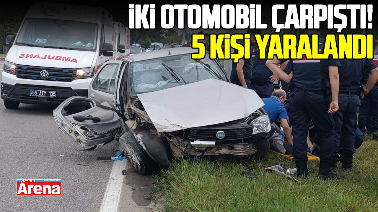 Samsun'da iki otomobil çarpıştı! 5 kişi yaralandı