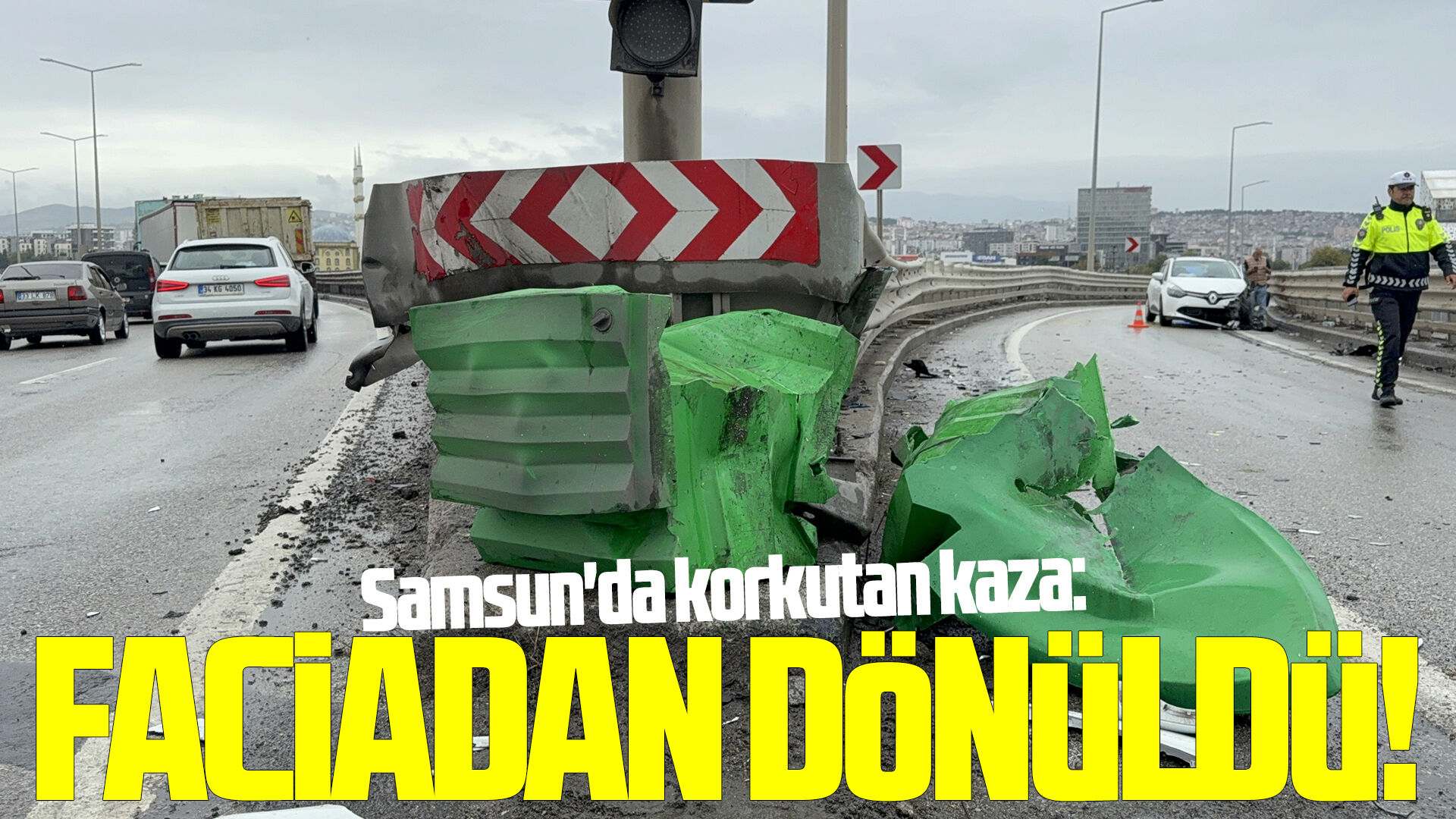 Samsun'da korkutan kaza: Faciadan dönüldü!