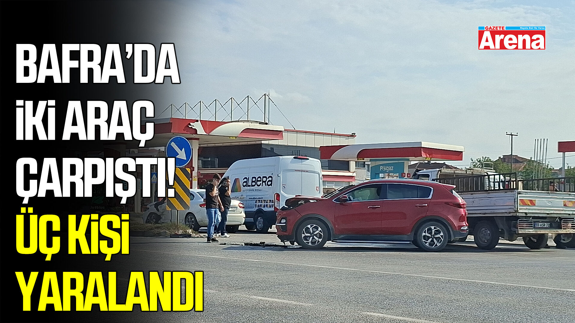 Samsun Bafra’da iki araç çarpıştı! 3 yaralı