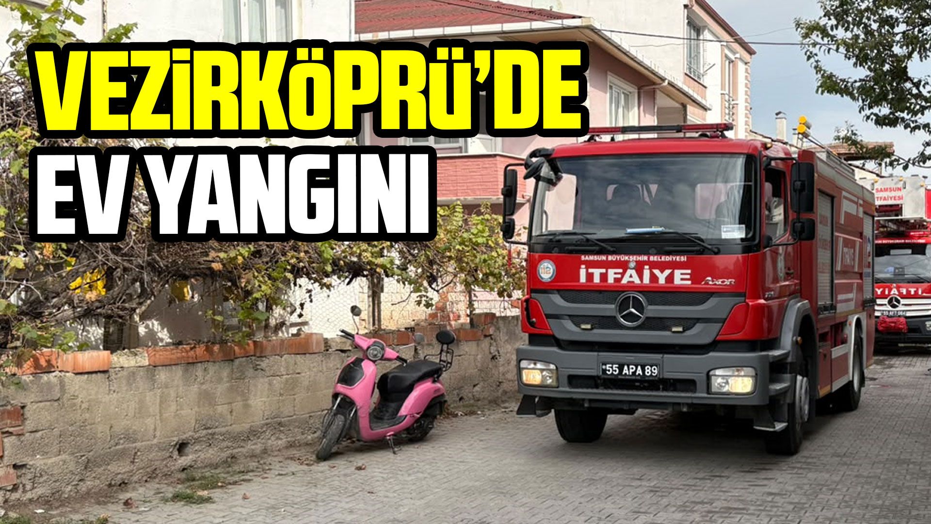 Samsun Vezirköprü'de evde yangın meydana geldi