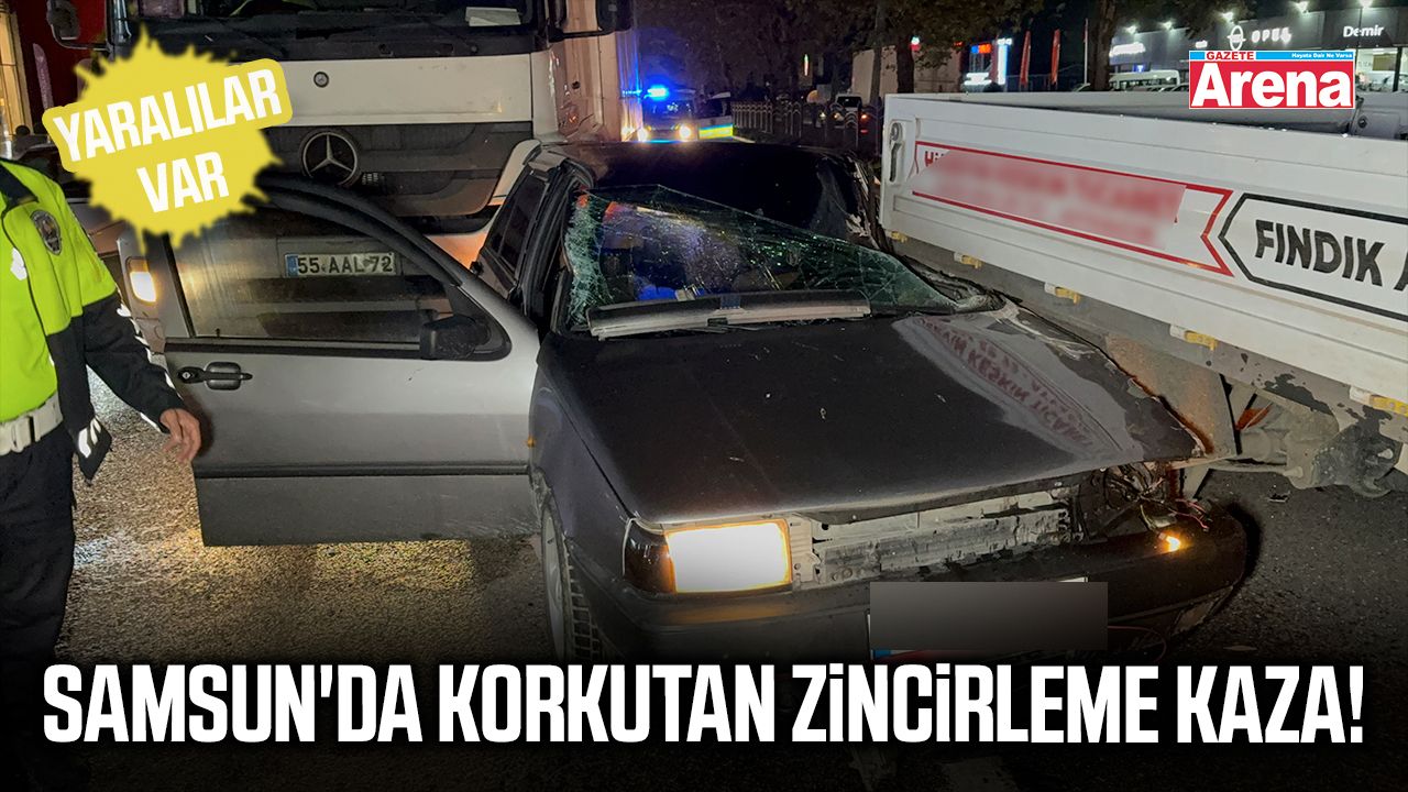 Samsun'da 4 araç birbirine girdi!
