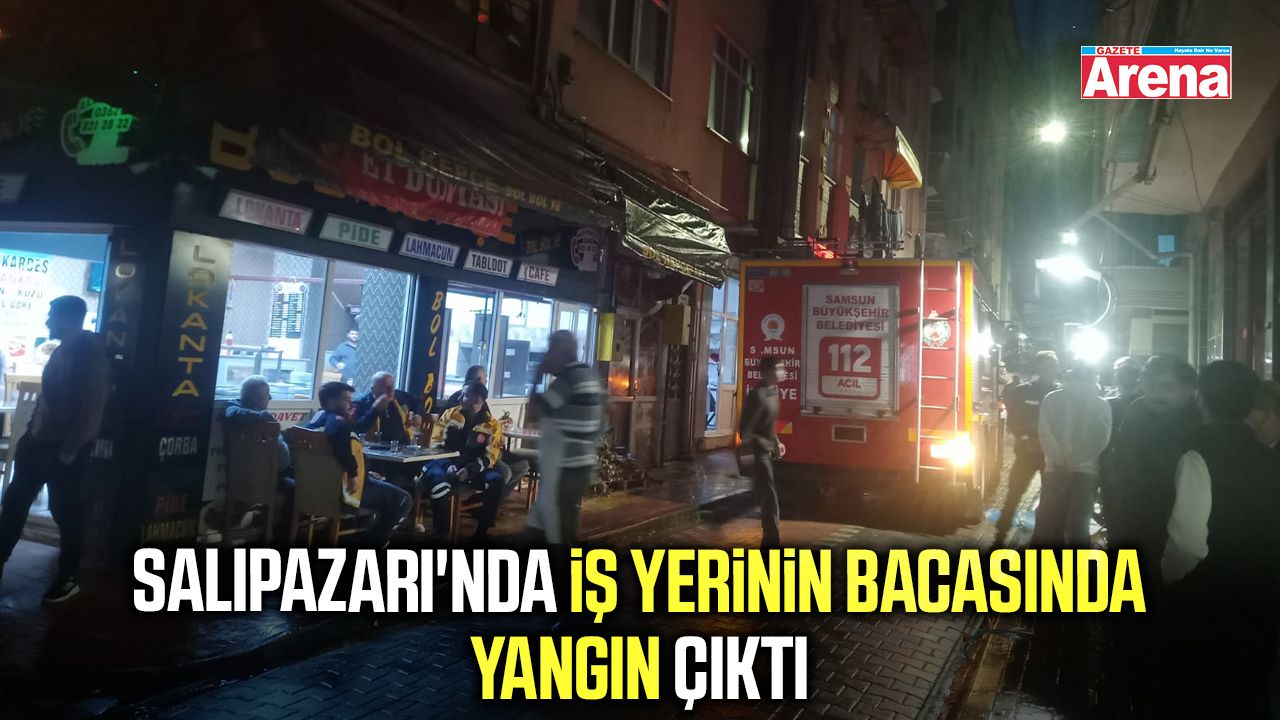 Salıpazarı'nda iş yerinin bacasında yangın