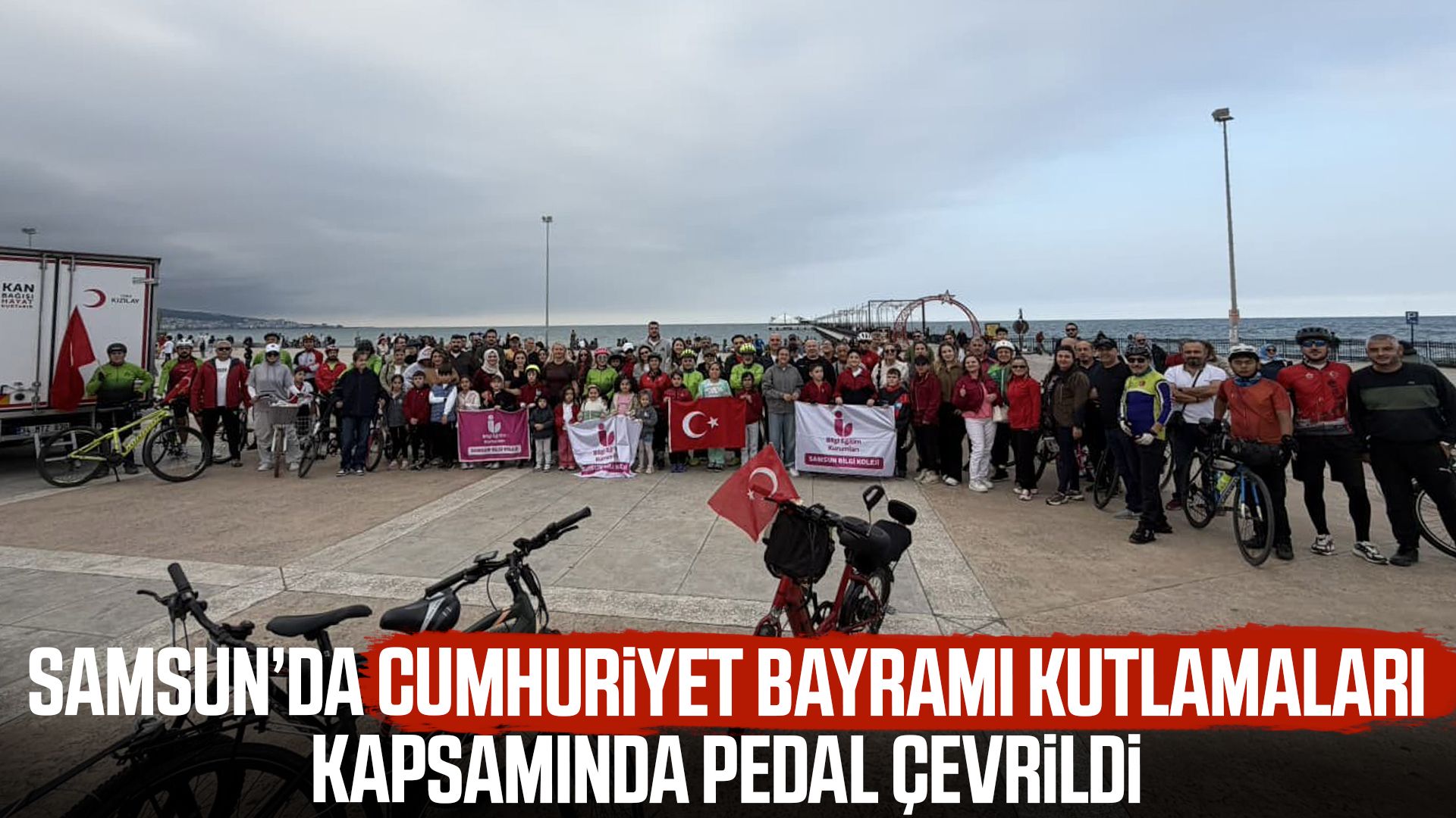 Samsun’da 29 Ekim kutlamaları kapsamında pedal çevrildi