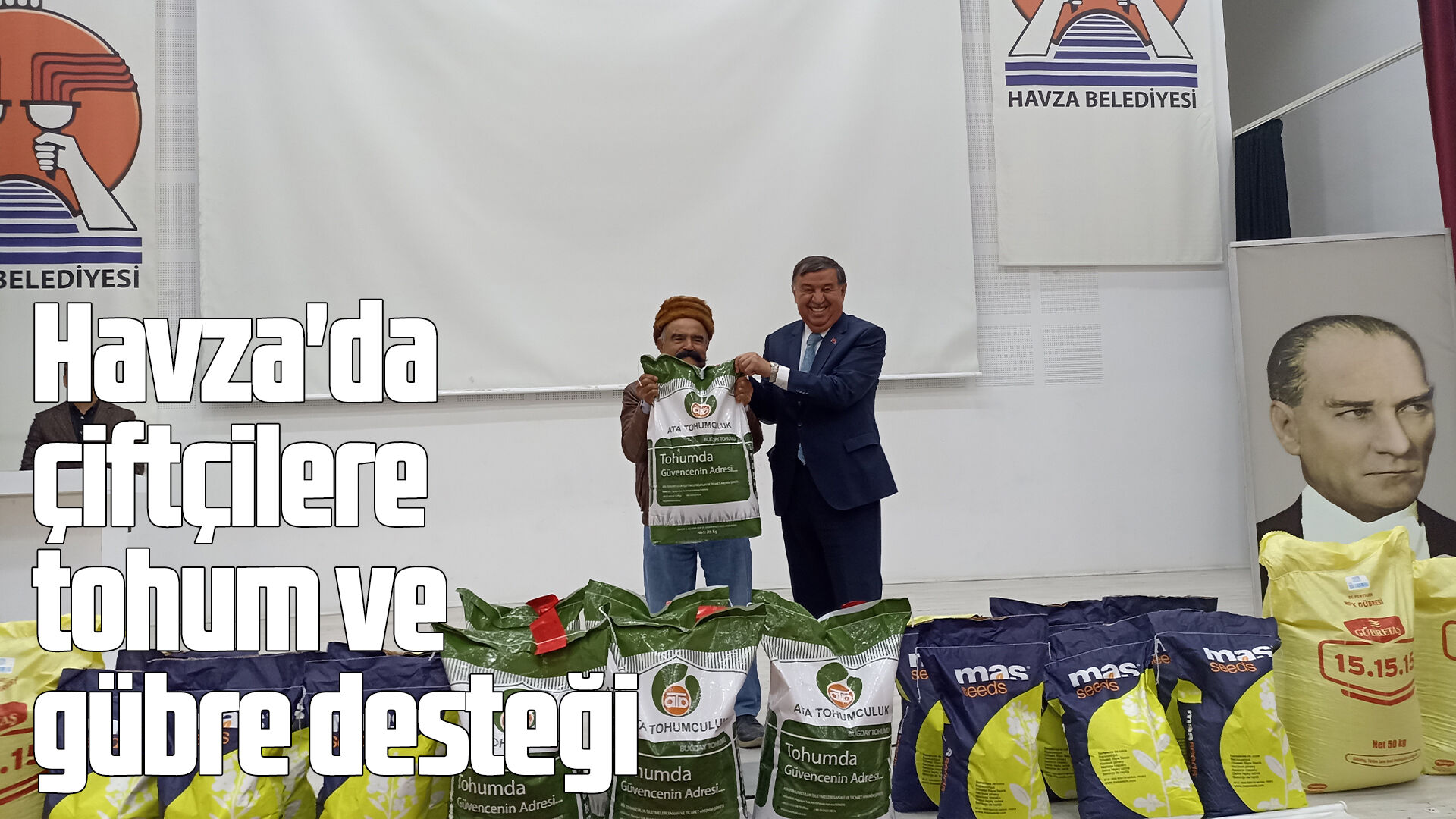 Havza'da çiftçilere tohum ve gübre desteği