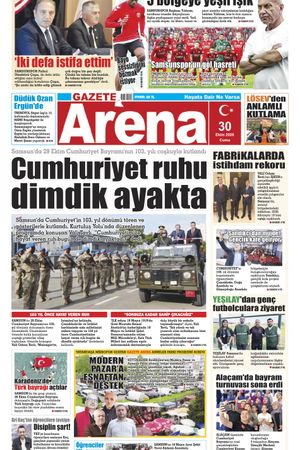 Gazete Arena 30 Ekim 2026 Cuma sayısı!